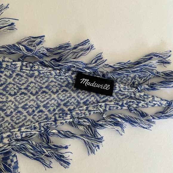 Madewell Fringe Bandana Scarf in Geometric Ikat Print - Picture 3 of 3
